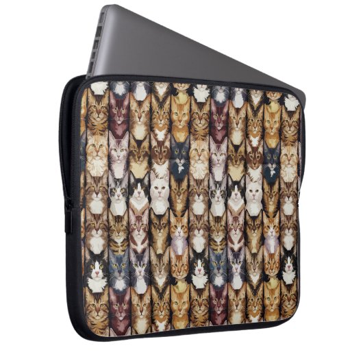 Kattentextuur Laptop Sleeve (Voorkant Rechts)