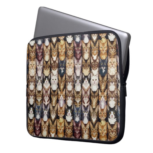 Kattentextuur Laptop Sleeve (Voorkant Links)