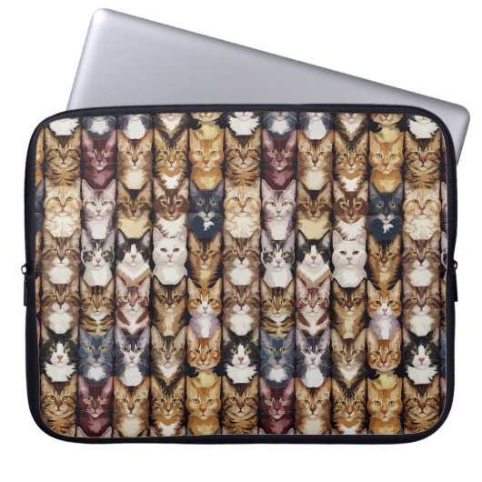 Kattentextuur Laptop Sleeve (Voorkant)