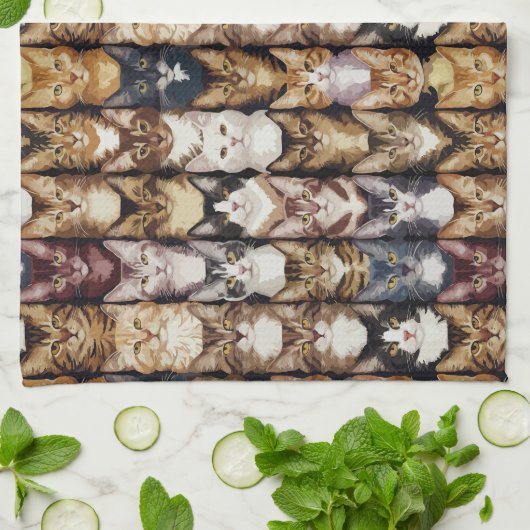 Kattentextuur Theedoek (Gevouwen)