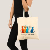 Kattenthema Canvas tas met kleurrijk ontwerp (Voorkant (product))