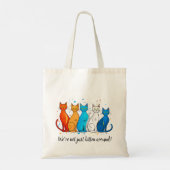 Kattenthema Canvas tas met kleurrijk ontwerp (Achterkant)