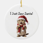 Kattenthema Kerst Cheer Cat Ornament (Achterkant)