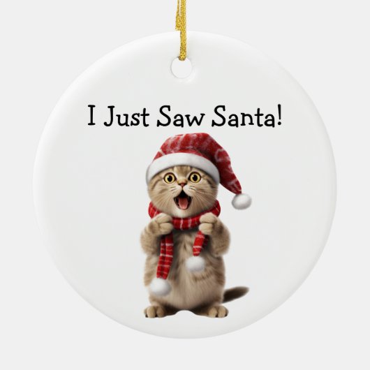 Kattenthema Kerst Cheer Cat Ornament (Achterkant)
