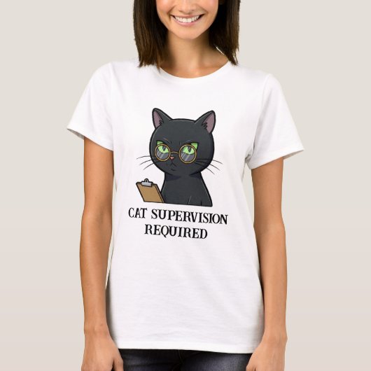 Kattentoezicht vereist grappige kat t-shirt (Voorkant)