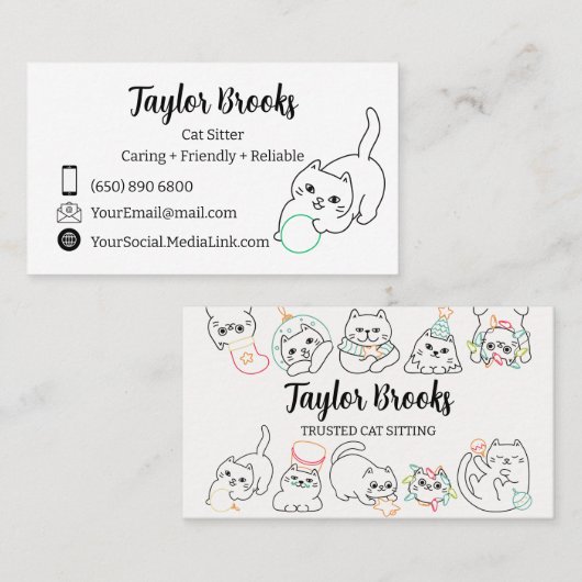 Kattentoonraster Visitekaartje (Voorkant / Achterkant)