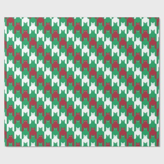 KattenTooth-kerstpatroon Cadeaupapier (Vlak)