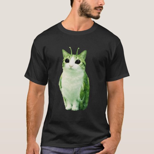 Kattenuil Grappige Alienkat Vervloekte Internet Tr T-shirt (Voorkant)