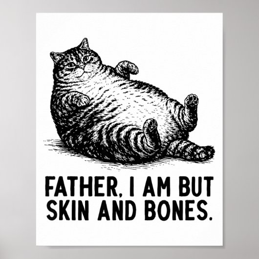 Kattenvader ben ik maar huid en botten poster (Voorkant)