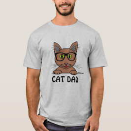 Kattenvader Bril Kat T-shirt