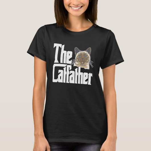 Kattenvader De Kattenvader Schattige Siamese Katte T-shirt (Voorkant)