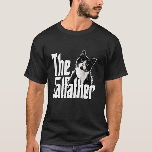 Kattenvader De Kattenvader Schattige Zwarte en Wit T-shirt (Voorkant)
