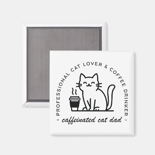 Kattenvader en koffieliefhebbers hipster magneet (Voorkant / Achterkant)