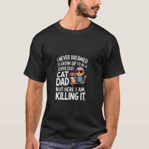 Kattenvader Humor Ontwerp Vaderdag Grappige Katten T-shirt