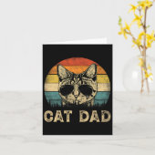 Kattenvader Kattenliefhebbers Papa Vaderdag Kaart (Gele Bloem)