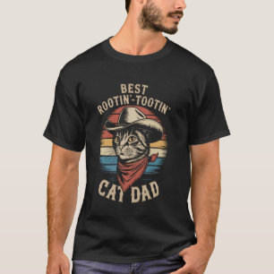 Kattenvader Kattenshirt Grappige Vaderdag Cowboy R T-shirt