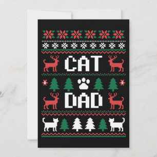 Kattenvader lelijke kersttrui Poot Rendier Kerstmi Kaart