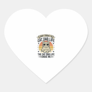 Kattenvader Leven Vintage Gravure T-Shirt Ontwerp_ Hart Sticker