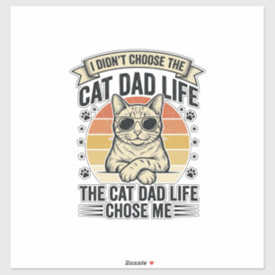Kattenvader Leven Vintage Gravure T-Shirt Ontwerp_ Sticker