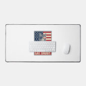 Kattenvader Patriottische Kat Vector Design_1 Bureaumat (Keyboard & Muis)