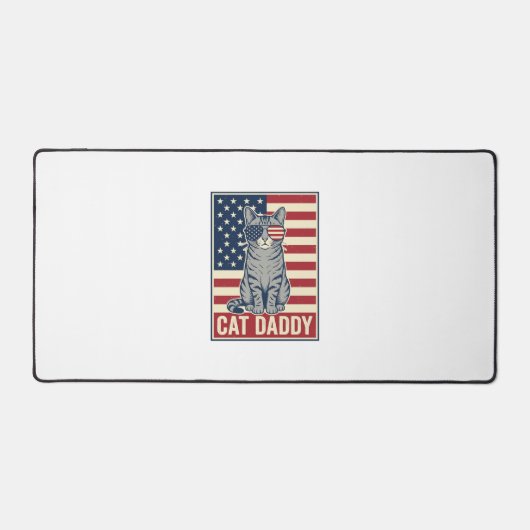 Kattenvader Patriottische Kat Vector Design_1 Bureaumat (Voorkant)