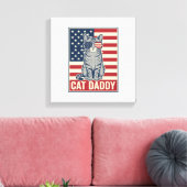 Kattenvader Patriottische Kat Vector Design_1 Canvas Afdruk (Insitu (Woonkamer))