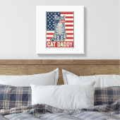 Kattenvader Patriottische Kat Vector Design_1 Canvas Afdruk (Insitu (Slaapkamer))