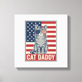Kattenvader Patriottische Kat Vector Design_1 Canvas Afdruk (Voorkant)