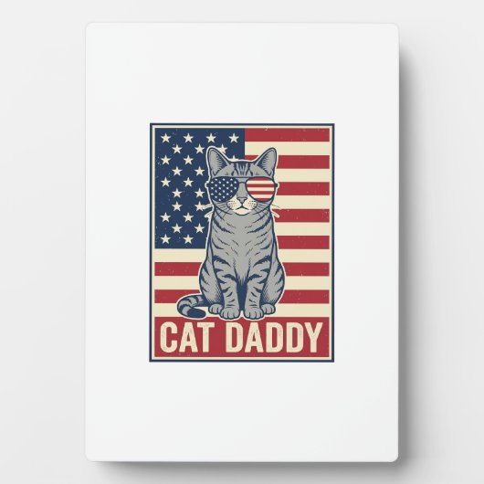 Kattenvader Patriottische Kat Vector Design_1 Fotoplaat (voorkant)