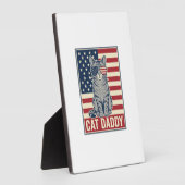 Kattenvader Patriottische Kat Vector Design_1 Fotoplaat (Zijkant)