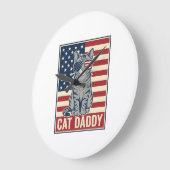 Kattenvader Patriottische Kat Vector Design_1 Grote Klok (Hoek)