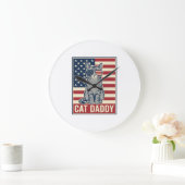Kattenvader Patriottische Kat Vector Design_1 Grote Klok (Huis)