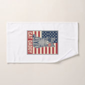 Kattenvader Patriottische Kat Vector Design_1 Handdoek (Handdoek)