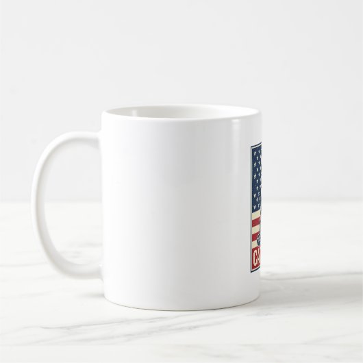 Kattenvader Patriottische Kat Vector Design_1 Koffiemok (Links)