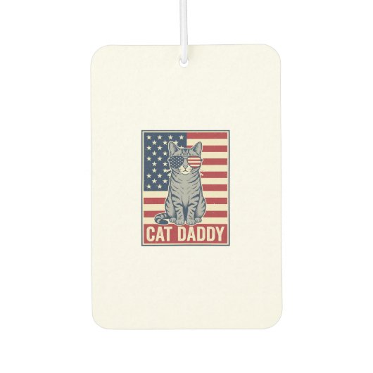 Kattenvader Patriottische Kat Vector Design_1 Luchtverfrisser (Voorkant)
