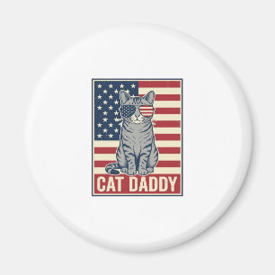 Kattenvader Patriottische Kat Vector Design_1 Magneet
