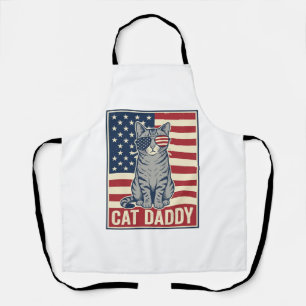 Kattenvader Patriottische Kat Vector Design_1 Schort