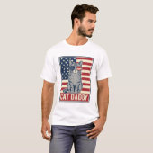 Kattenvader Patriottische Kat Vector Design_1 T-shirt (Voorkant volledig)