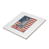 Kattenvader Patriottische Kat Vector Design_1 Tegeltje (Zijkant)