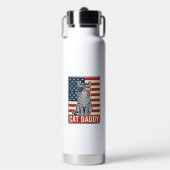 Kattenvader Patriottische Kat Vector Design_1 Waterfles (Voorkant)