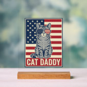Kattenvader Patriottische Katten Vectorontwerp_1 Acryl Bord (Neutraal)