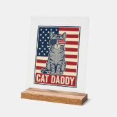 Kattenvader Patriottische Katten Vectorontwerp_1 Acryl Bord (Hoek)