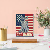 Kattenvader Patriottische Katten Vectorontwerp_1 Acryl Bord (Huwelijk)