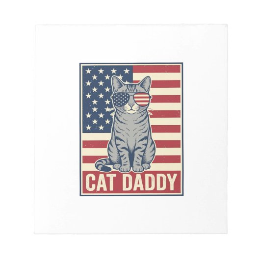 Kattenvader Patriottische Katten Vectorontwerp_1 Notitieblok (Voorkant)
