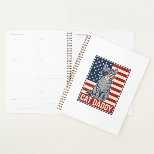 Kattenvader Patriottische Katten Vectorontwerp_1 Planner (Display)