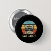 Kattenvader Retro Katten Zonnebril Coole Kattenvad Ronde Button 5,7 Cm (Voorkant /achterkant)