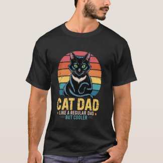 Kattenvader Retro Vintage Grappige Vaderdag Beste T-shirt