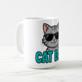 Kattenvader Tabby Kat Zonnebril Mok (Voorkant links)