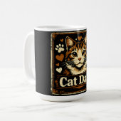 Kattenvader – Trots Feline Vader Humor Liefde Koffiemok (Voorkant links)