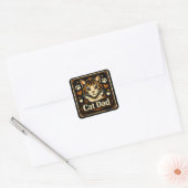 Kattenvader – Trots Feline Vader Humor Liefde Vierkante Sticker (Envelop)